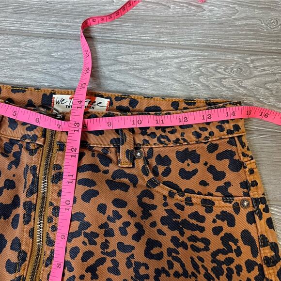 Free People Zip It Up Animal leopard Print Mini Skirt Sz 27 - Picture 7 of 8